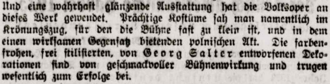 Auszug aus Leopold Schmidt, Boris Godunow. Große Volksoper, in: Berliner Tageblatt Nr. 91 v. 22.02.1924 (Abendausgabe)