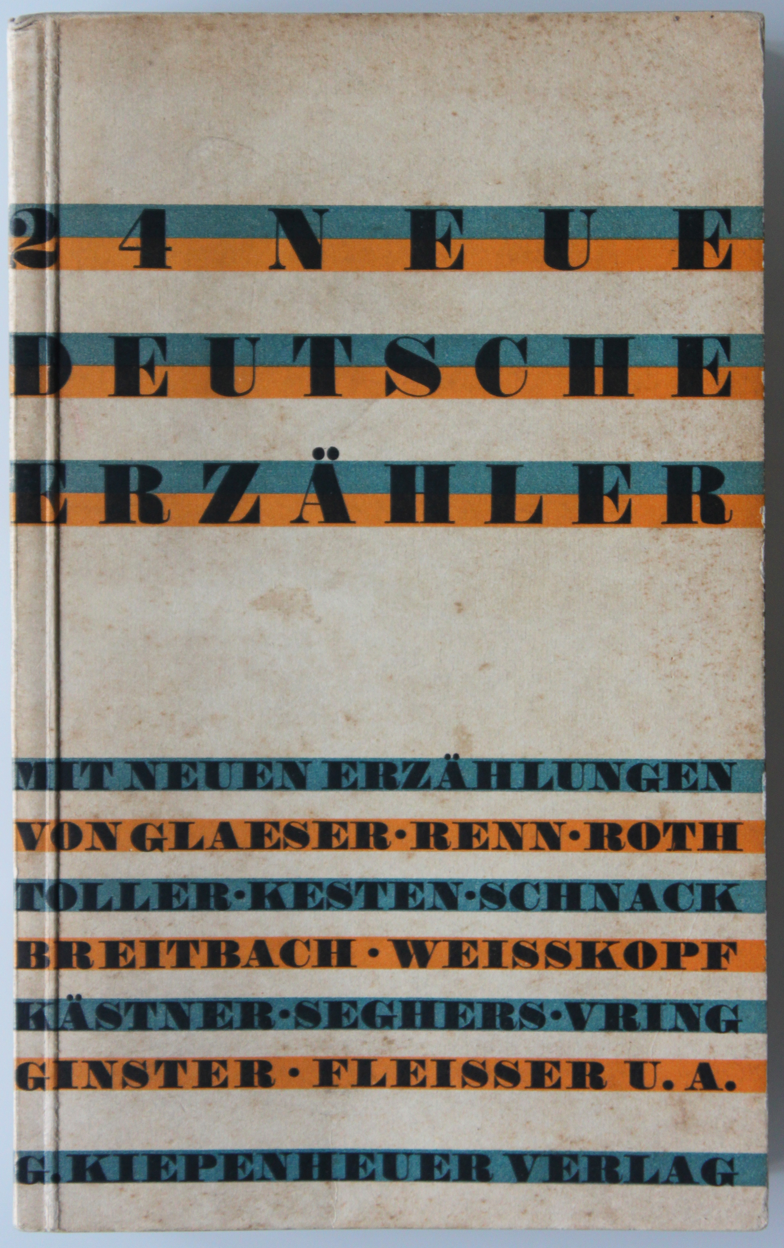 24 neue deutsche Erzähler, Kiepenheuer, 1.-5. Tsd. 1929. Umschlag II